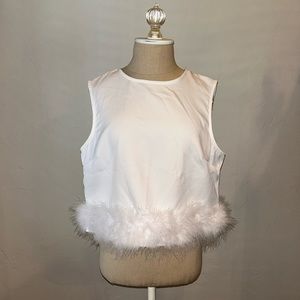 BRIDAL tank top with feathers! The perfect #bachelorette top! #bach ✨